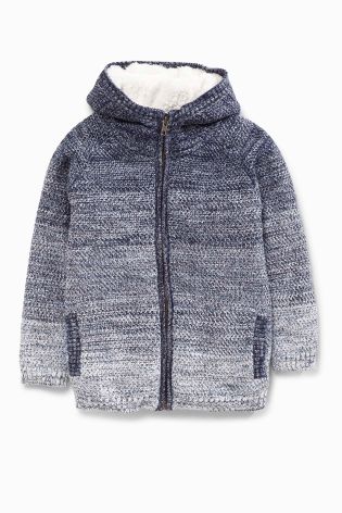 Blue Borg Lined Hooded Zip Through (3-16yrs)